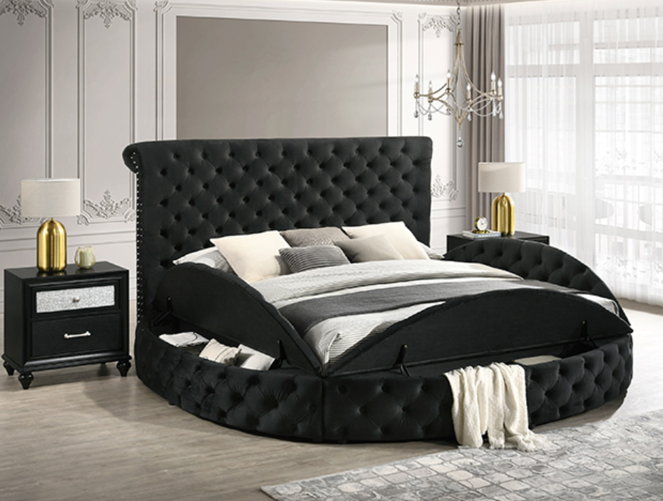 Brigitte Black Bed w/Storage