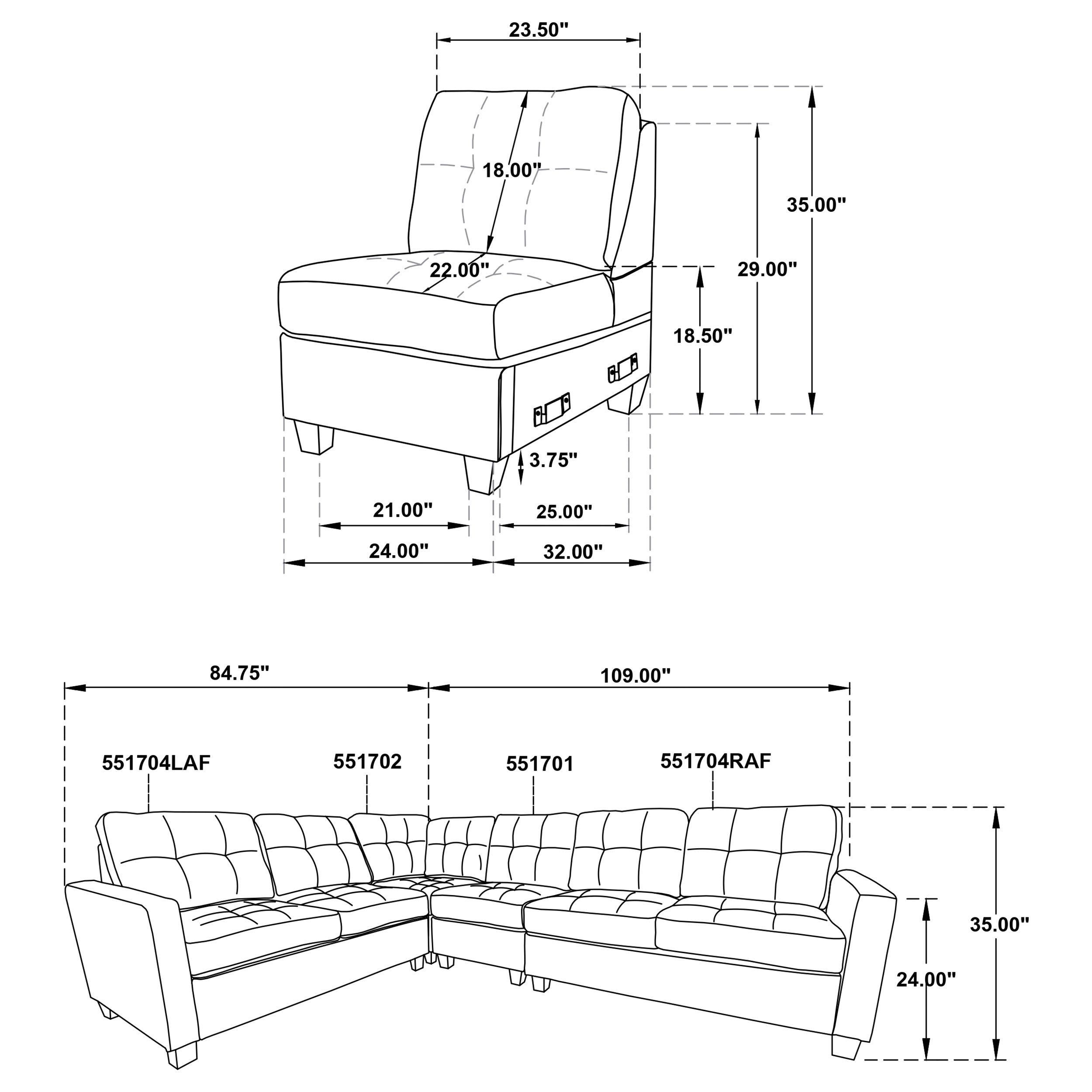 Georgina Modular Sectionals Upholstered