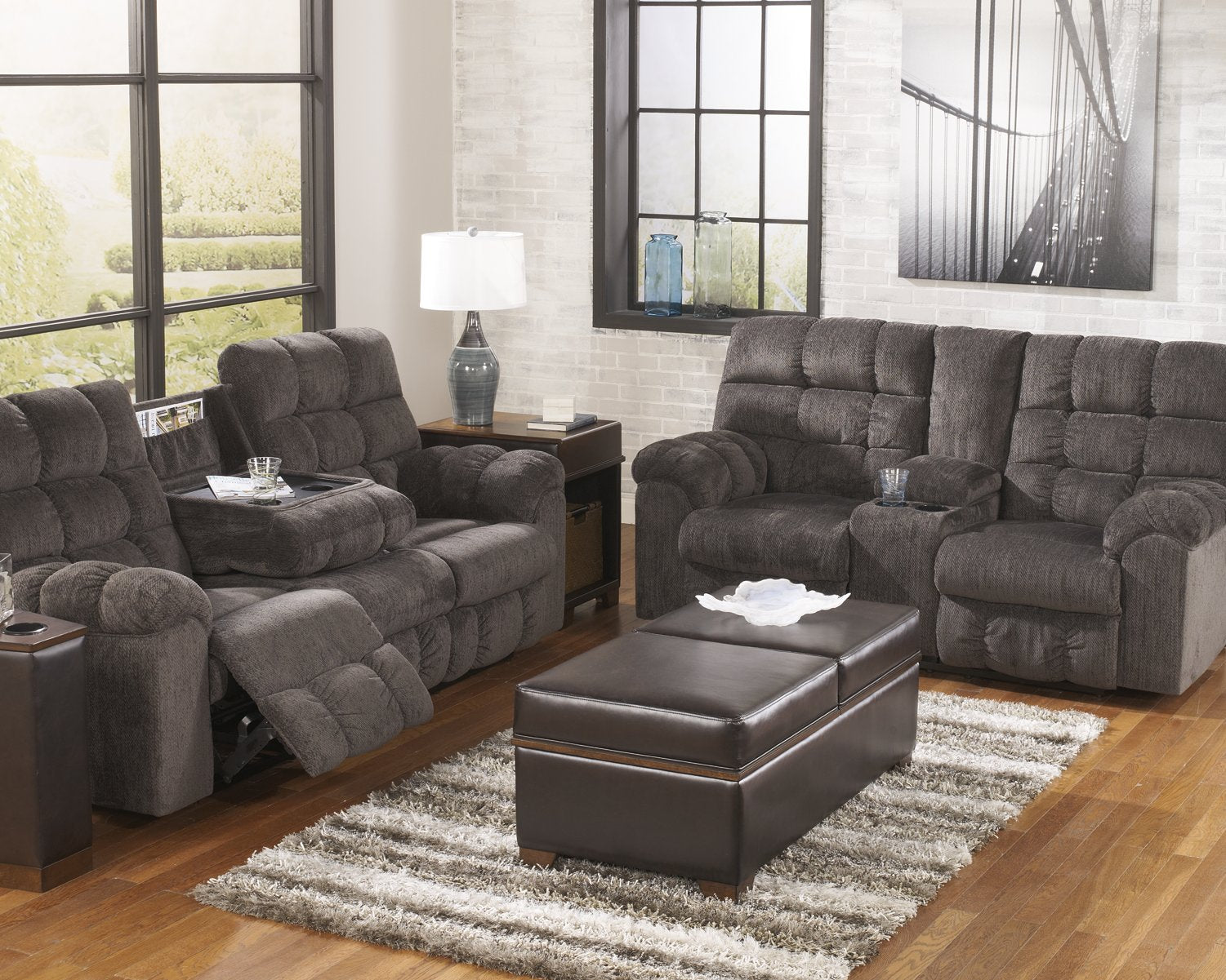 Acieona Reclining Sofa with Drop Down Table