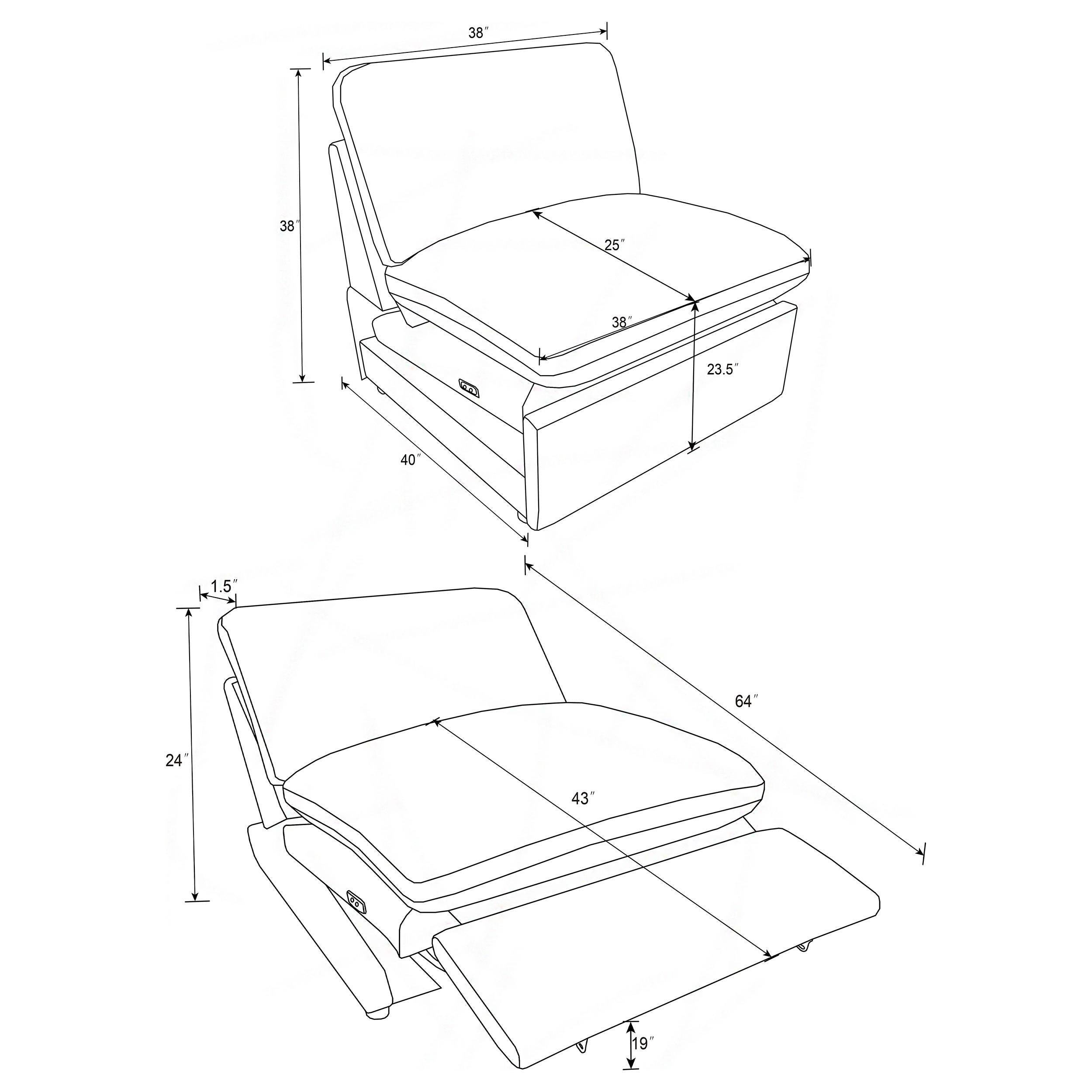 Collins Modular Power Armless Recliner