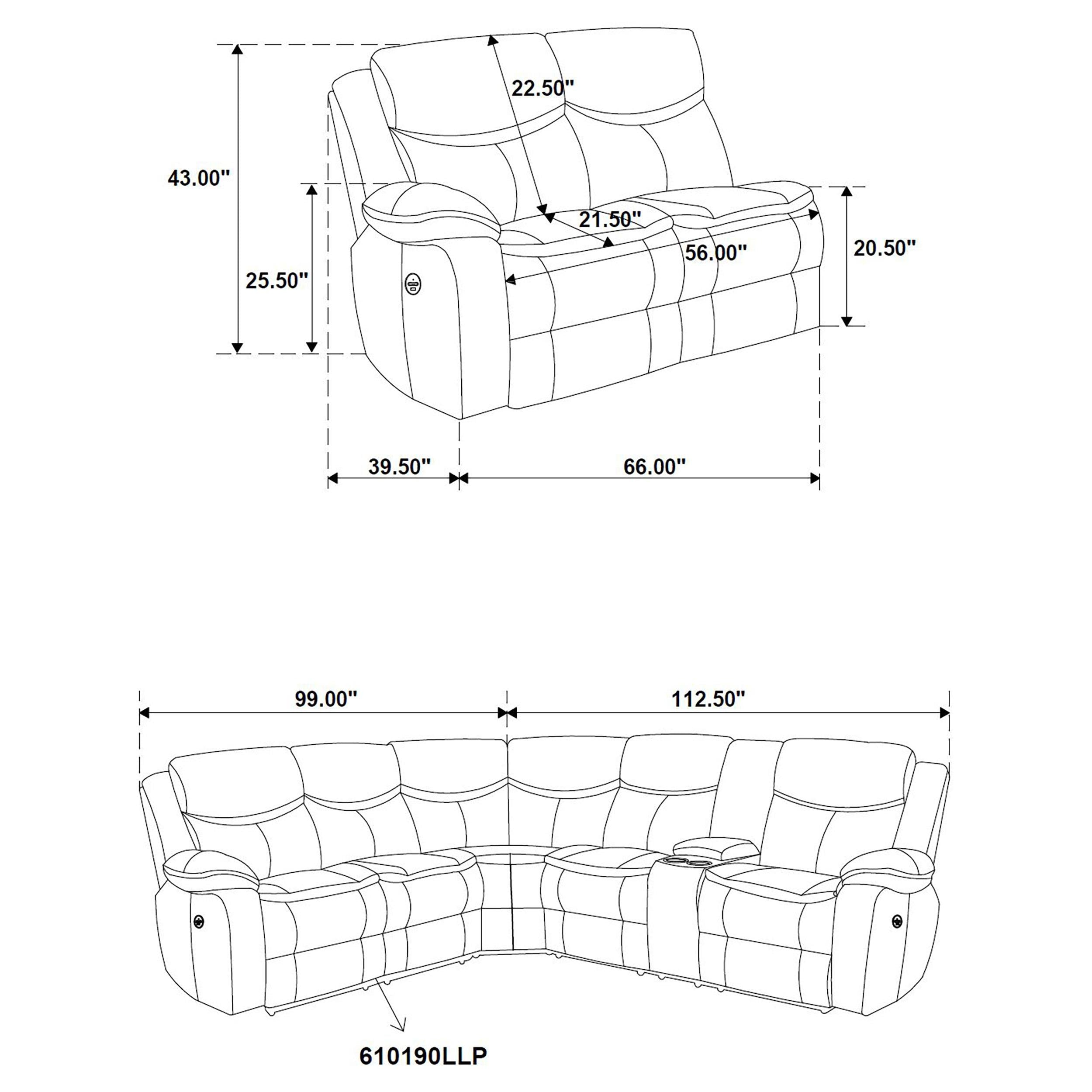 Sycamore Upholstered Power Reclining Sectional Sofa