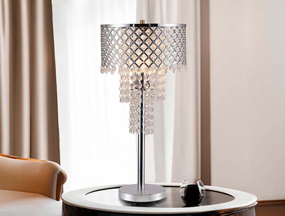 Crystal on Mesh Table Lamp