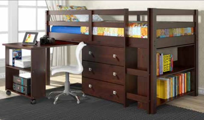 Twin Low Loft Bed w/Mattress