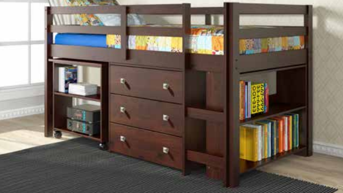 Twin Low Loft Bed w/Mattress