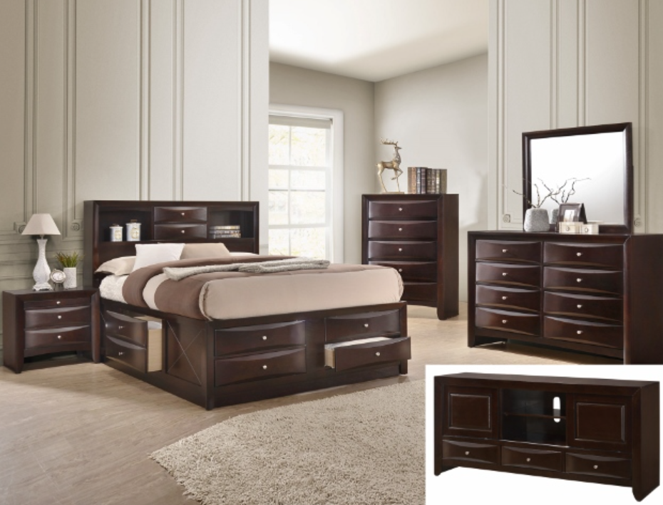 Emily Bedroom Set Dark Cherry