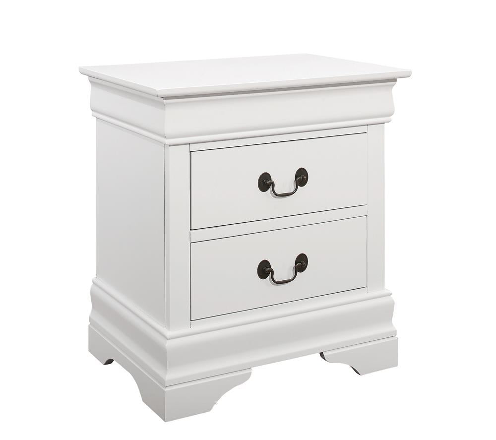 Louis Philippe 2-drawer Nightstand White