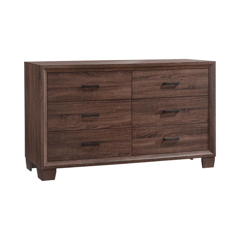 Brandon 6-drawer Dresser Medium Warm Brown