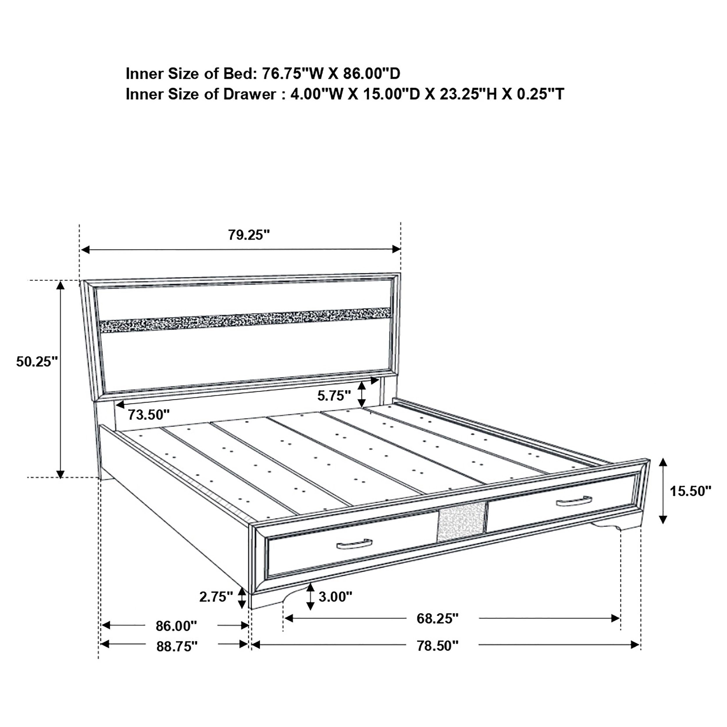 Miranda Panel Platform Storage Bed