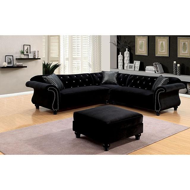 JOLANDA II Black Sectional, Black