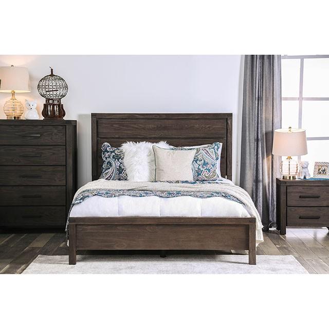 Rexburg Wire-Brushed Rustic Brown E.King & Full Bed