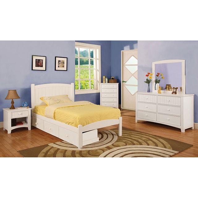 Caren White Twin Bed