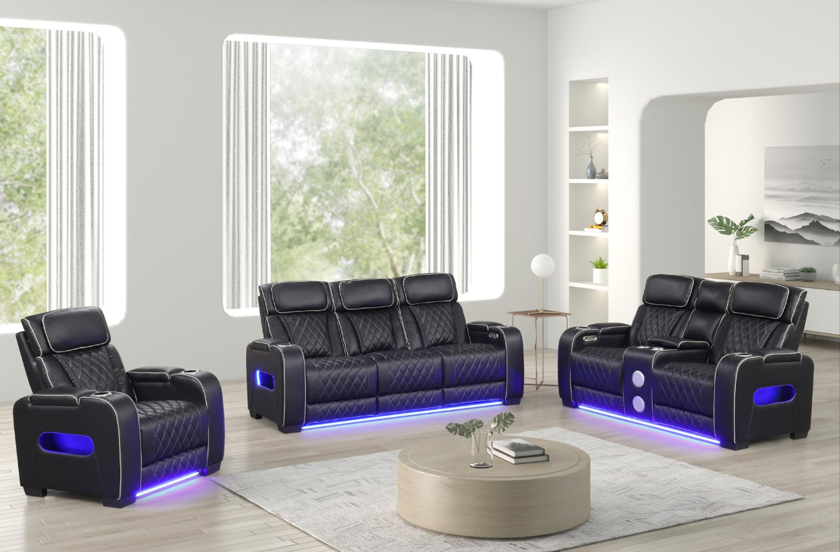 Titan Black Reclining Living Room Set