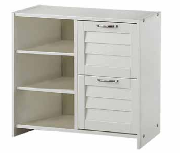 Louver 2 Drawer Chest w/Shelves