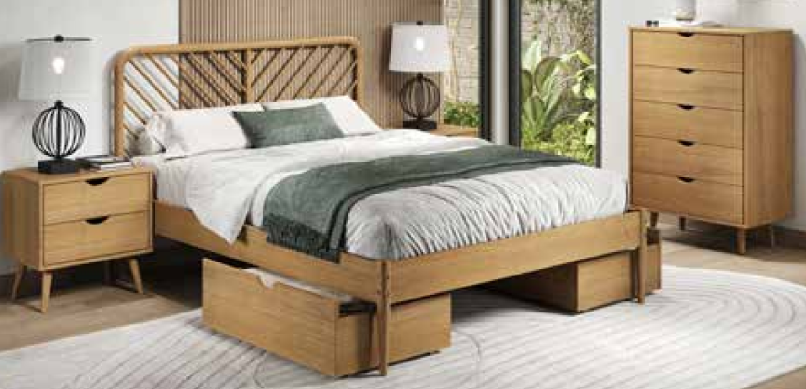 Urban Oak Bed with Drawers