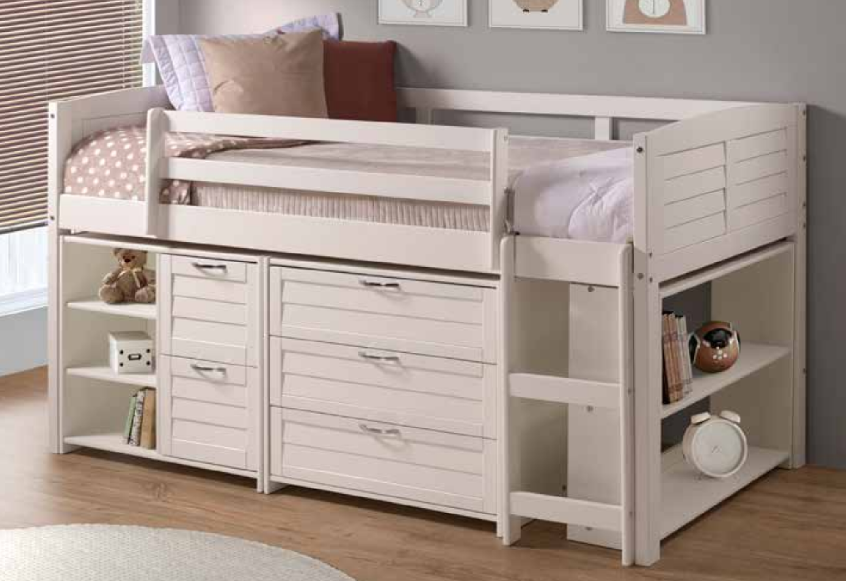Louver Modular Low Loft Bed