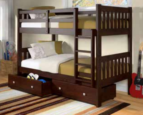 Dark Cappuccino Mission Bunk Bed