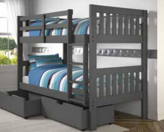 Dark Grey Mission Bunk Bed