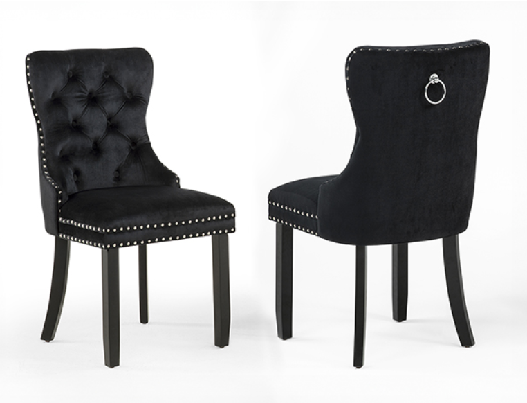 Arabella Black Velvet Accent Chair
