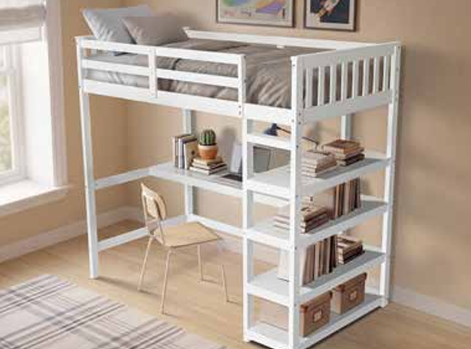 Study Loft Bed White