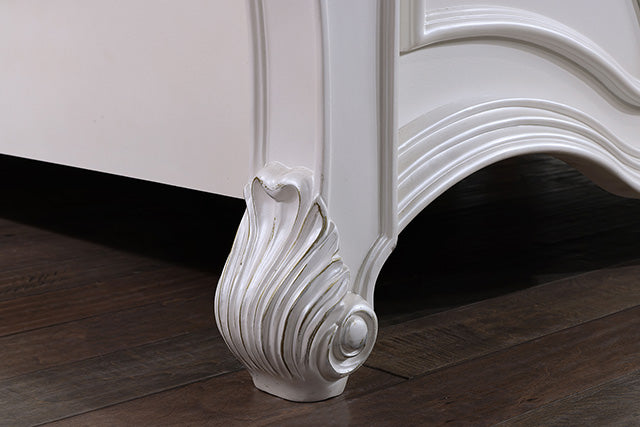 Francione E.King & Queen Bed White & Chrome