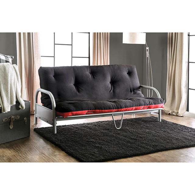 Aksel Black/Red Futon Mattress, Black & Red